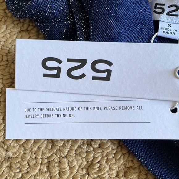 525 America Lightweight Blue Sparkly Turtleneck S - Picture 5 of 5